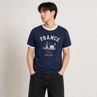 Prompt Studio Ringer Tee Crop วินเทจ เสื้อยืดครอป ผ้ายืด นุ่มเด้ง มี 3 ไซส์ 38/42/46" ฟุตบอล