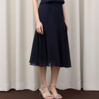 Miss office กระโปรงยาวตัดต่อหน้าหลังชีฟอง (Amaryl Skirt : MS-050)
