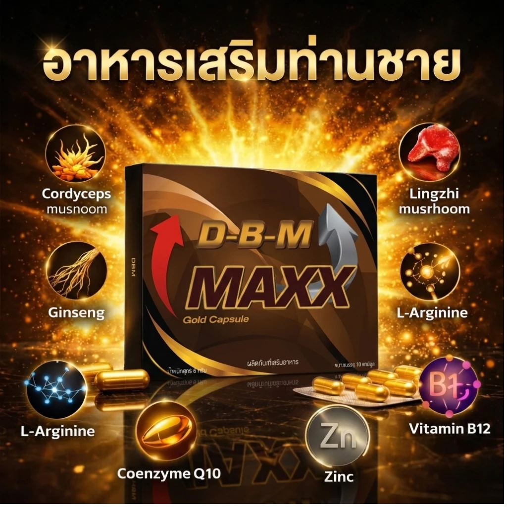 DBM Double Maxx ดับเบิ้ลแม็กซ์ 10 แคปซูล ผลิตภัณฑ์เสริมอาหารสำหรับผู้ชาย ของแท้ พร้อมส่ง ปิดชื่อหน้ากล่อง