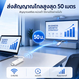 อุปกรณ์แชร์หน้าจอไร้สาย 1080P HDTV to Type-C HDMI Wireless Transmitter Receiver รับสัญญาณถึง 50 เมตร
