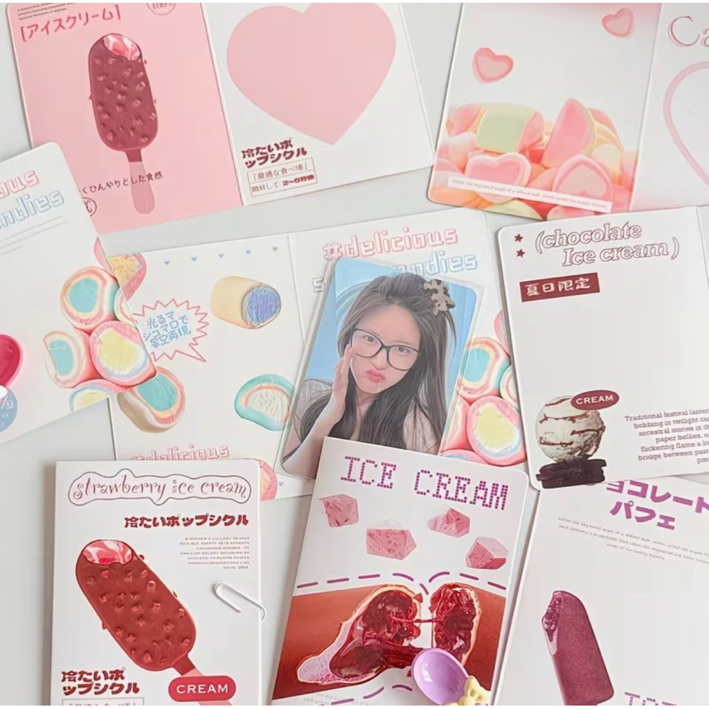 พร้อมส่ง!กระดาษแข็งรองการ์ด แพค10ชิ้น คละ5ลาย ขนมหวาน สีสดใส ขนาดเล็ก