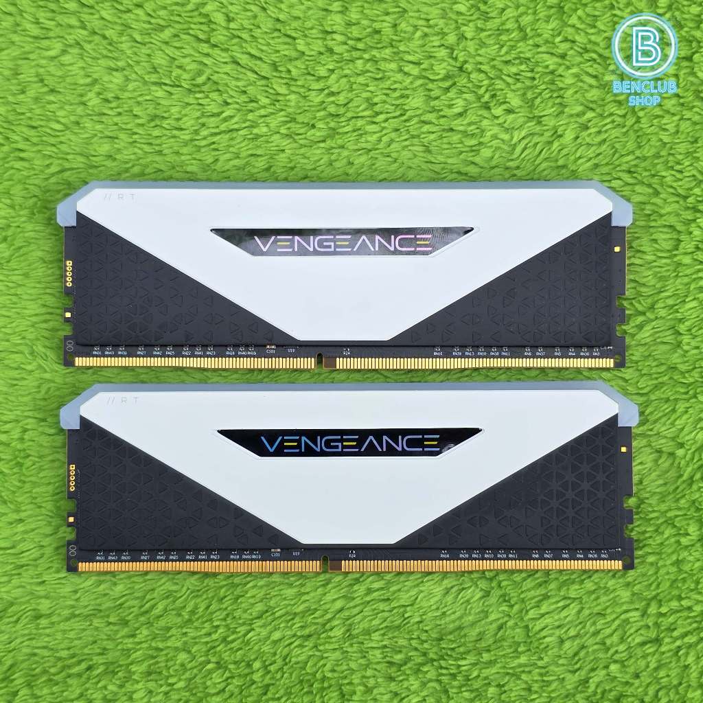 RAM (แรม) CORSAIR VENGEANCE RGB RT DDR4 16GB (2X8) 3200MHz ขาว สินค้ามือสอง