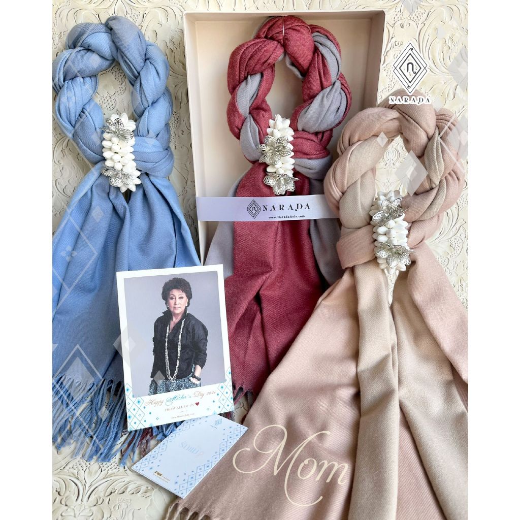 MS7 มาลัยวันแม่ ของขวัญวันแม่ พวงมาลัยผ้าพันคอ พวงมาลัยผ้าคลุมไหล่ พวงมาลัยให้ผู้ใหญ่ ของขวัญให้ผู้ใหญ่