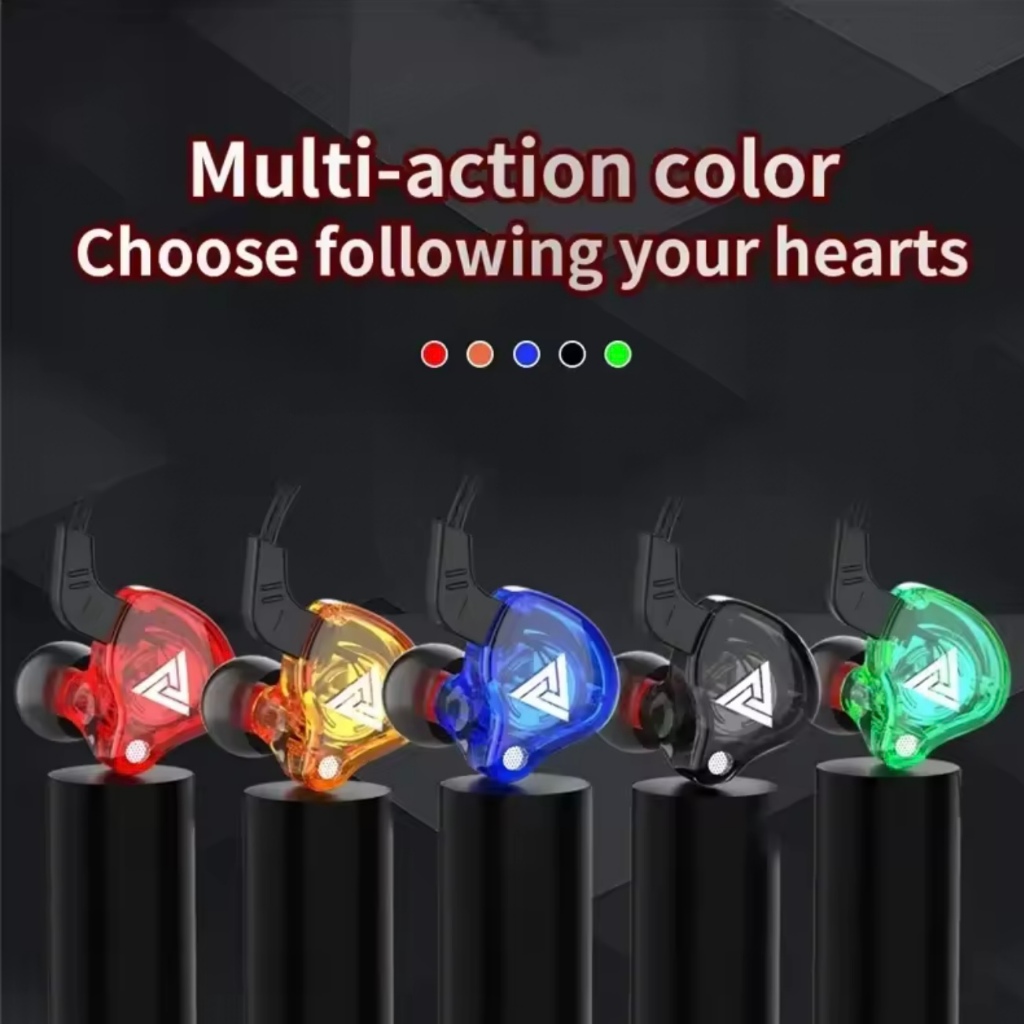 QKZ หูฟังAK6 รุ่นEarphone Sport Earbuds Stereo With HD Mic มีไมโครโฟน สายยาว 1.2 เมตร ตัดเสียงรบกวน 