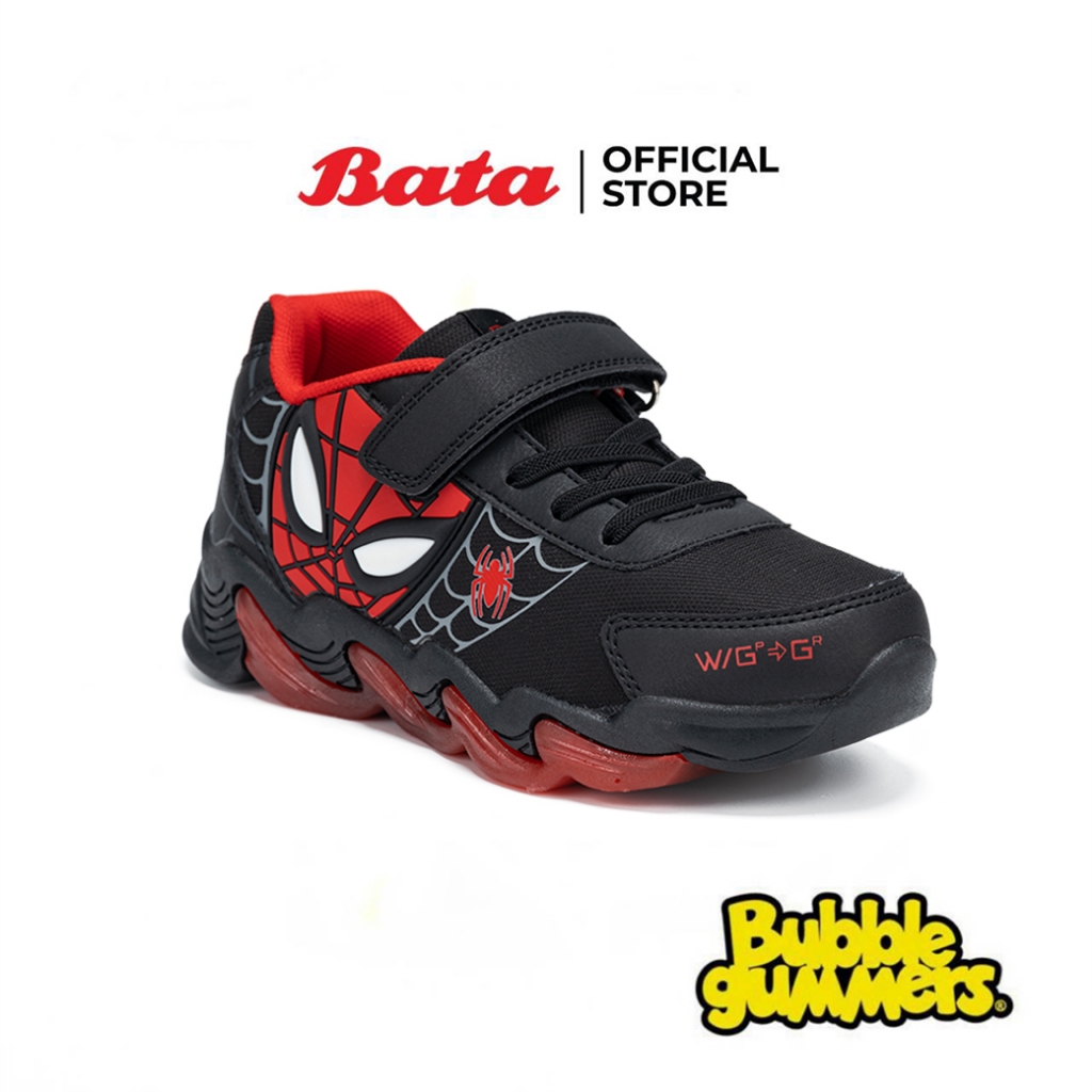 Bata บาจา BBG รองเท้าผ้าใบสนีคเกอร์ ลายสไปเดอร์แมน สำหรับเด็กผู้ชาย รุ่น EYAD_G126 สีดำ 3416592