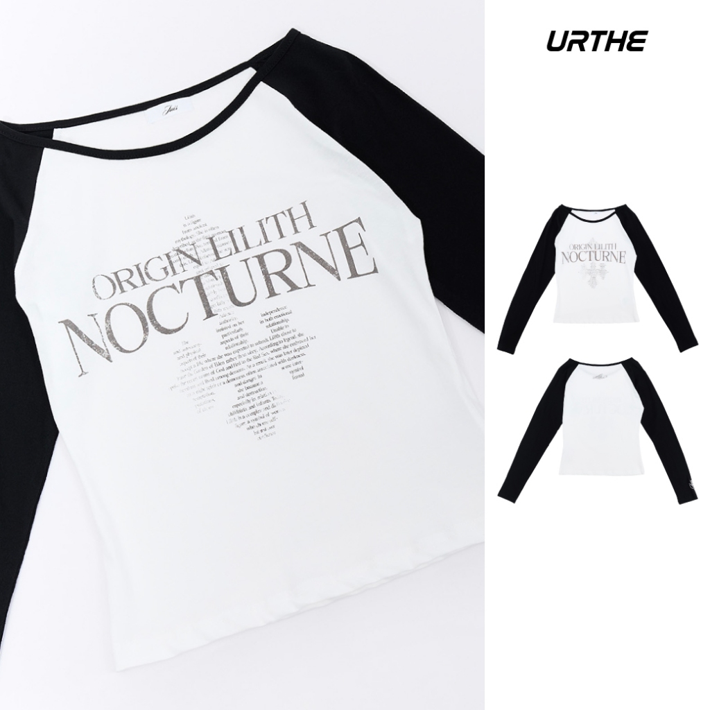 URTHE - เสื้อยืดเเขนยาว ทูโทน รุ่น ORIGIN LILITH RAGLAN T-SHIRT - Col. JUIS LILITH