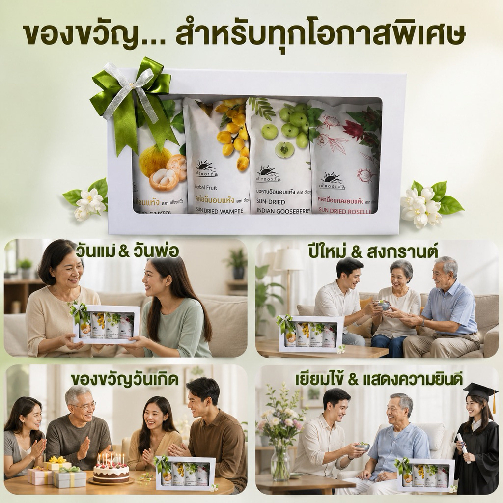 ชุดของขวัญผลไม้อบแห้ง ผลไม้ท้องถิ่นน่าน ภูมิปัญญาน่าน