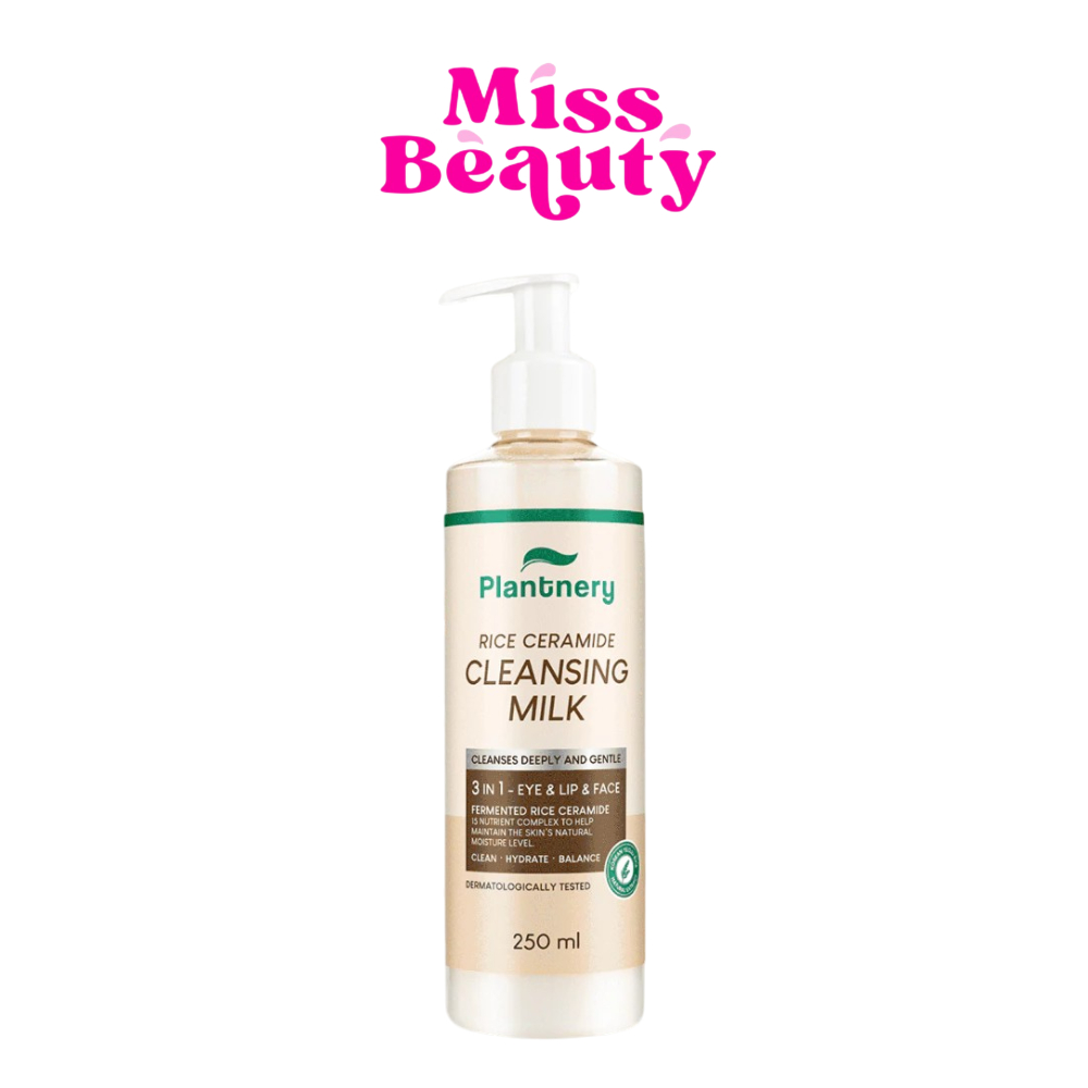 (ขวดปั๊ม) Plantnery Rice Ceramide Cleansing Milk แพลนท์เนอรี่ ไรซ์ เซราไมด์ เฟิร์ส คลีนซิ่ง มิลค์ 250 มล.
