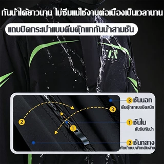 🌧️ทนใช้ 100 ปีไม่เสีย🌧️ชุดกันฝน เสื้อกันฝน เสื้อและกางเกงกันฝน แถบสะท้อนแสงสูง กันน้ำฝนตกหนัก ปีกหมวก2ชั้นชัดสูง