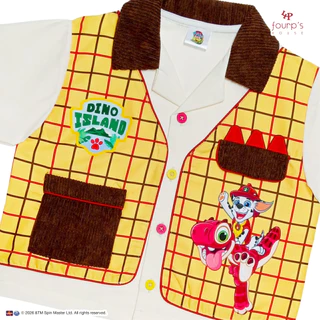 PAW PATROL : Marshall (มาร์แชล) Dino Rescue ชุดเซ็ทเด็กชาย เสื้อเชิ้ต + กางเกงขาสั้น ลิขสิทธิ์แท้ [PTNYI3077]