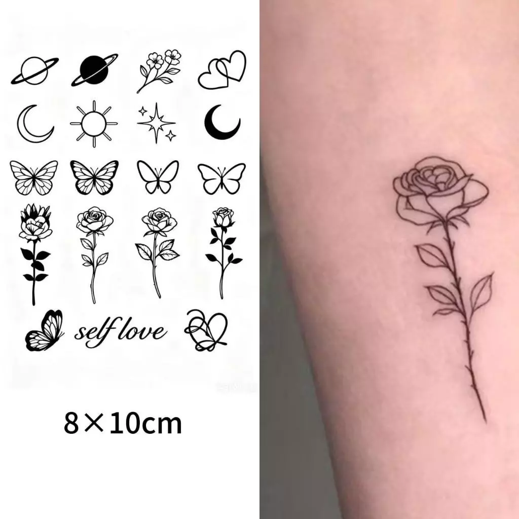 📦CODทั่วไทย 【Magic Tattoo】สติกเกอร์รอยสักดีไซน์สวย เหมาะนิ้วมือ แขน และกระดูกไหปลาร้า กันน้ำ ติดทน2สัปดาห์