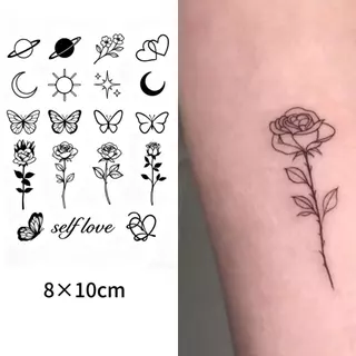 📦CODทั่วไทย 【Magic Tattoo】สติกเกอร์รอยสักดีไซน์สวย เหมาะนิ้วมือ แขน และกระดูกไหปลาร้า กันน้ำ ติดทน2สัปดาห์