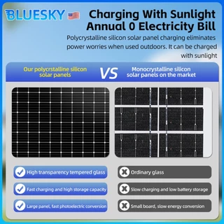 Bluesky ซื้อ 1 แถม 1 ไฟโซล่าเซลล์ 100000W หลอดไฟโซล่าเซลล์ solar light ไฟตุ้ม3สี แบตนาน12-48ชั่วโม เปิด-ปิด