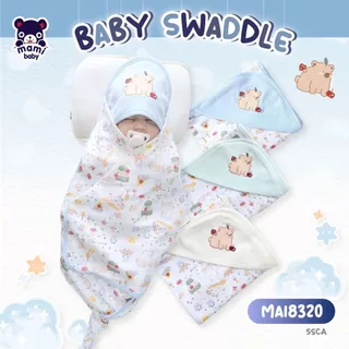 Mami Baby ผ้าห่อตัวเด็กแรกเกิด ขนาด 30x30 นิ้ว เนื้อผ้านุ่มพิเศษคอตตอน 100%