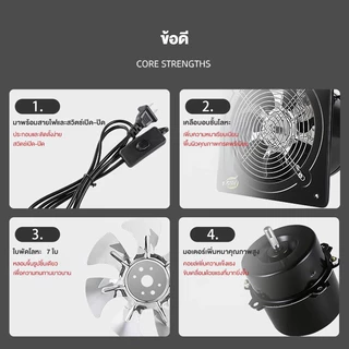 พัดลมดูดอากาศอินไลน์ 220V พัดลมดูดอากาศสแตนเลส และความชื้น มอเตอร์ทองแดง ลมแรง คุณภาพดี ขนาด4/6/8/10/12 นิ้ว ใช้ได้ทั้งใ