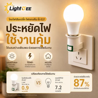 โคมไฟเสียบปลั๊ก E27 พร้อมสวิตช์ในตัว ไฟกลางคืน เปลี่ยนหลอดได้ ไม่ต้องเดินสาย ใช้งานง่าย สำหรับห้องนอน ทางเดิน บันได