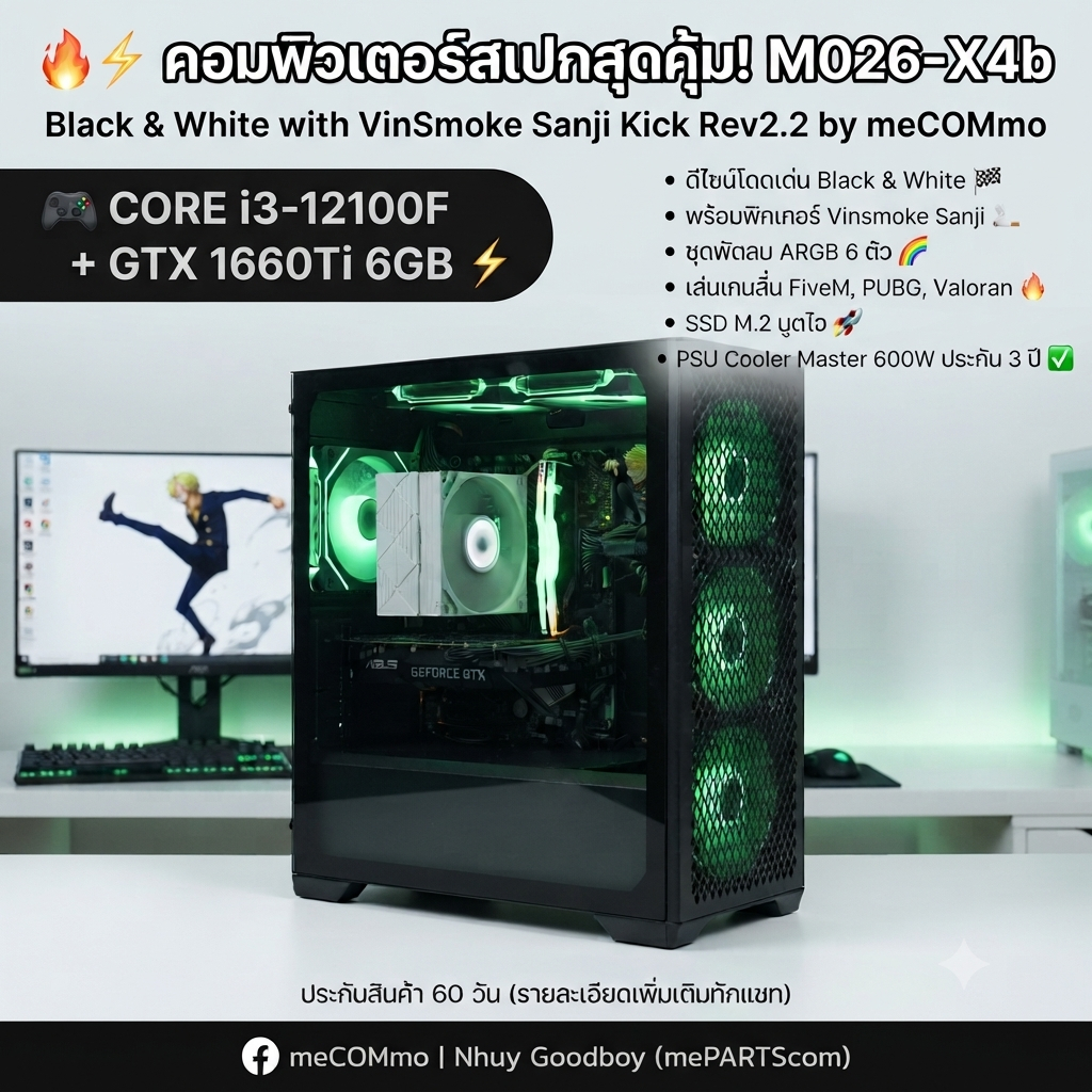 PC Build & Performance - M026-X4b | meCOMmo by J1X คอมประกอบ ใหม่ คอมประกอบ มือหนึ่ง มือสอง คุณภาพดี