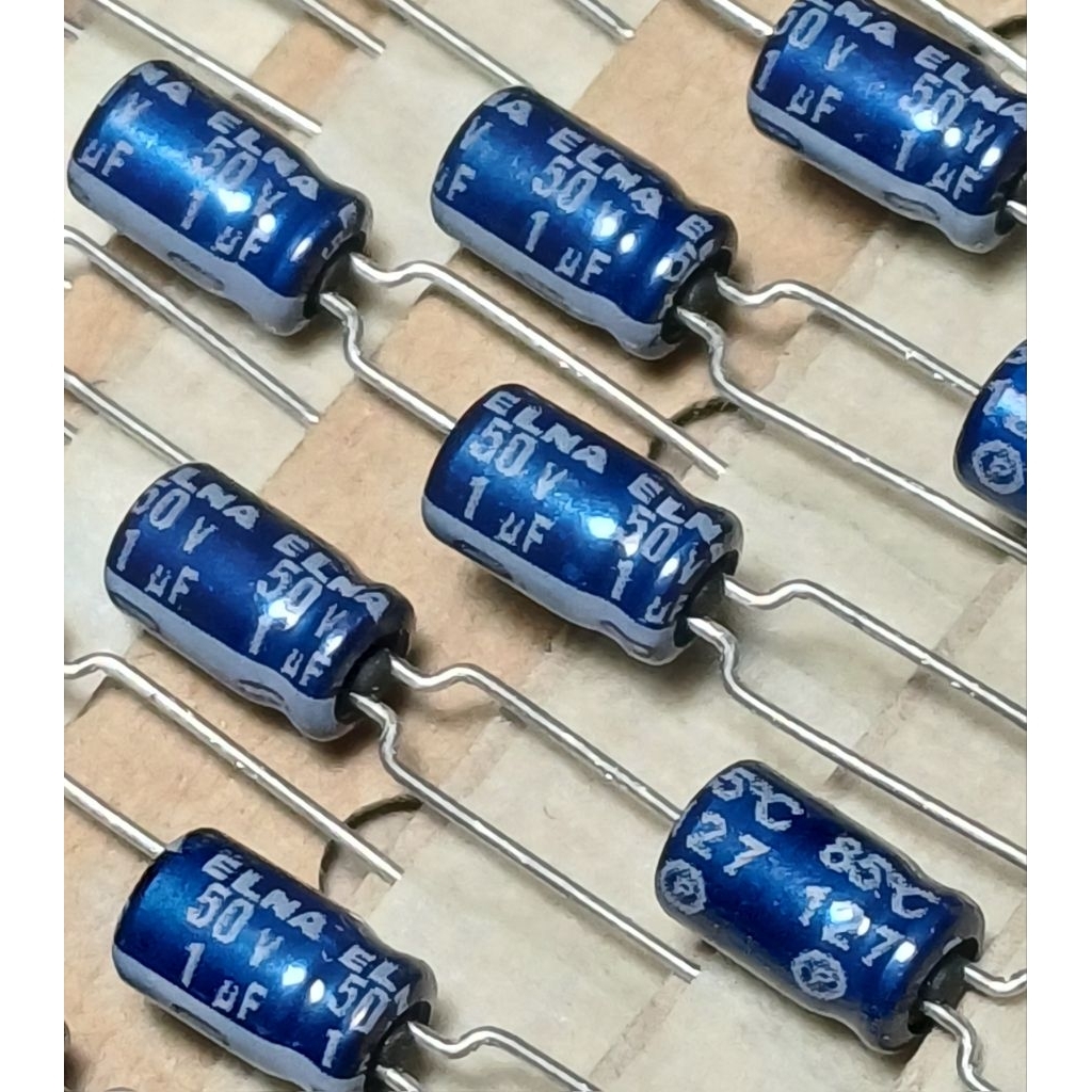 Elna RC2 1uf 50v (ราคา10ตัว) capacitor ตัวเก็บประจุ คาปาซิเตอร์