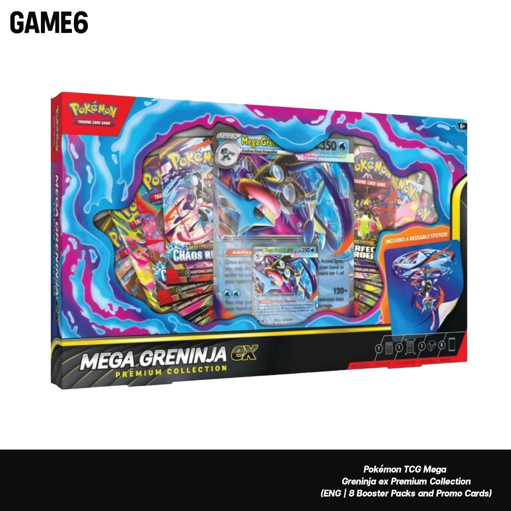 Pokémon TCG Mega Greninja ex Premium Collection (ENG | 8 Booster Packs and Promo Cards)