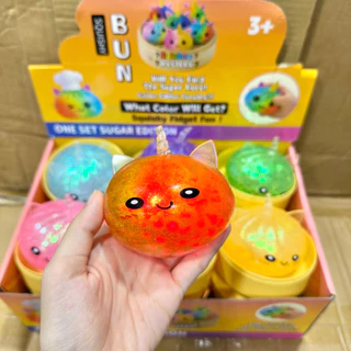 🇹🇭พร้อมส่งในไทย⭐️สกุชชี่ ซาลาเปา ยูนิคอร์น คริสตัล มีไฟ [ยกBox 12ตัว] ขนาด 8.5cm บีบสนุก ส่งไว DJD