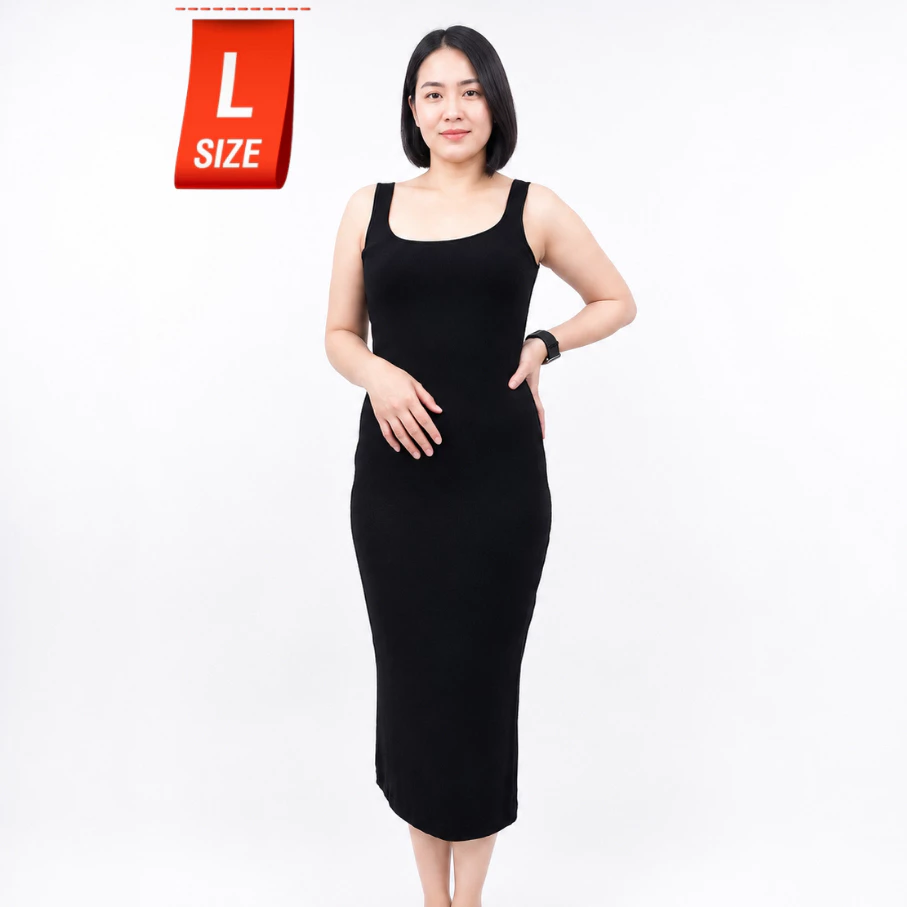 CHOTY กล้ามเดรส (ยาว) L แม็กซี่เดรส Maxi Dress ผ้าเรย่อน ใส่ทำงาน เที่ยวคาเฟ่ พรางหุ่น ใส่สบาย สินค้าผลิตไทย BALL.B