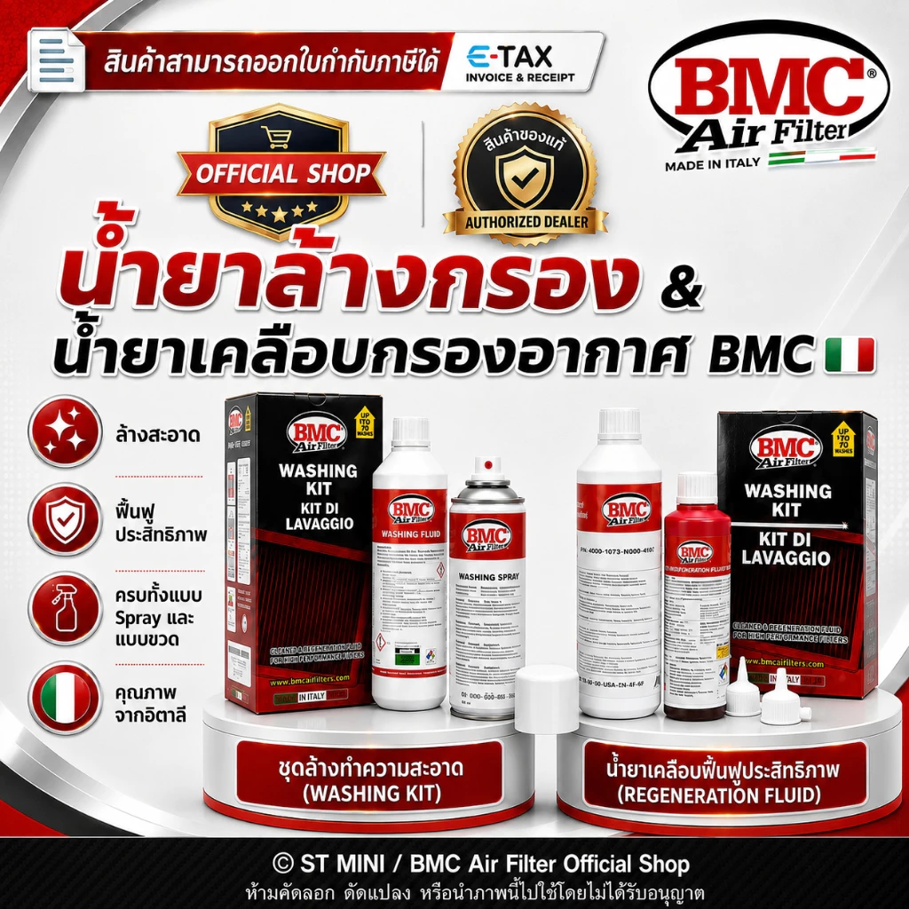 BMC🇮🇹 ชุดน้ำยาล้างทำความสะอาดกรองอากาศ & น้ำยาเคลือบกรองอากาศ (ผลิตใหม่ปี 2026) ของแท้ MADE IN ITALY
