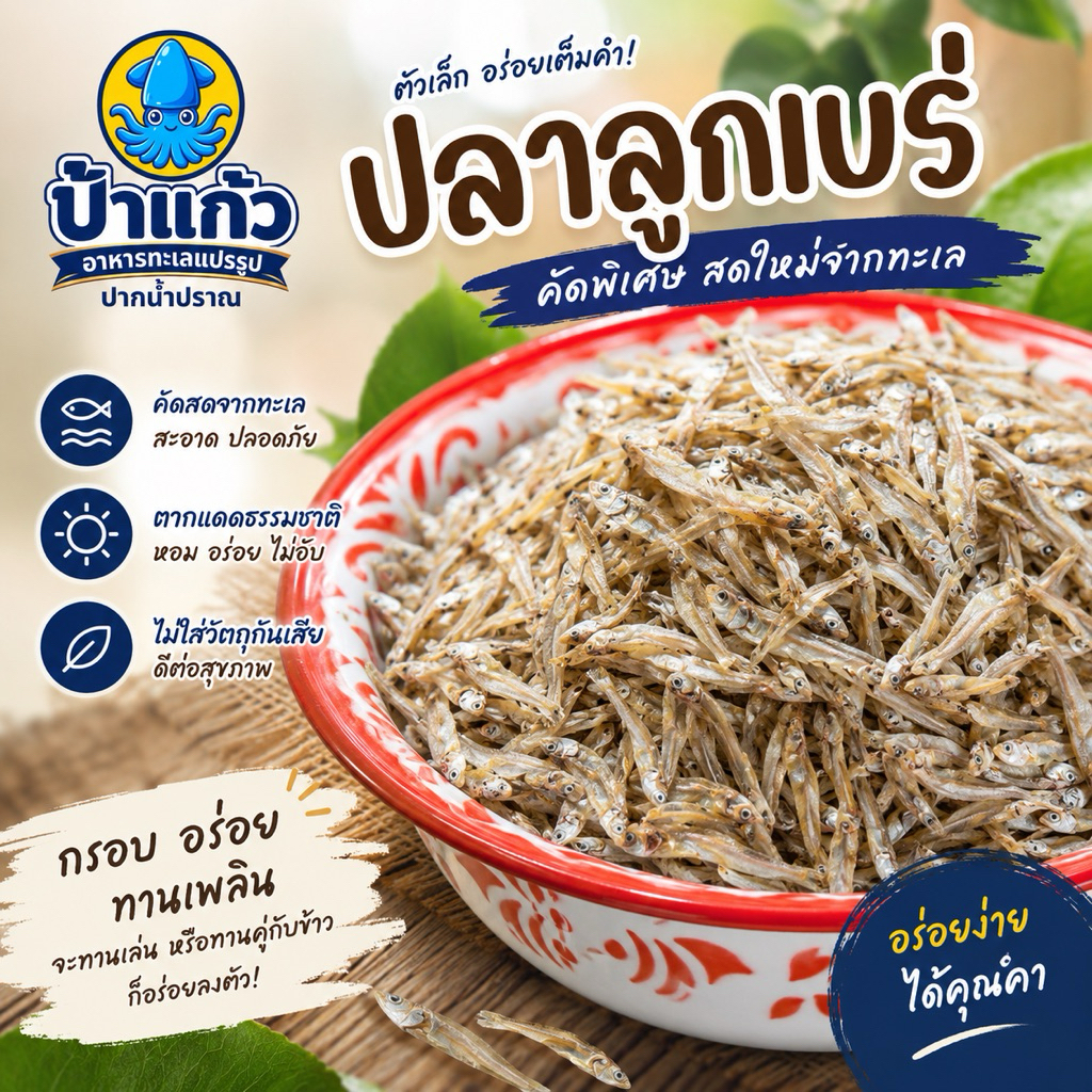 ปลาลูกเบร่ ปลามะลิ ไม่เค็มมาก สดใหม่ สะอาด ปลอดสารพิษ ทอดกินเล่นได้เลย