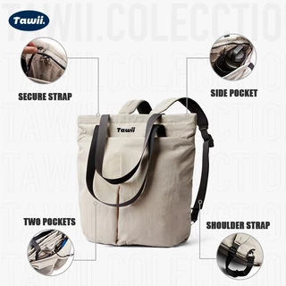 Tawii. กระเป๋าเป้ ไนลอน Unisex Backpack เป้เดินทาง กระเป๋าคอม 18L กระเป๋า สามารถถือด้วยมือได้