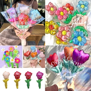 COZII ￼พร้อมส่งจากไทย🎈 ลูกโป่งฟอยล์ดอกไม้ ลูกโป่งดอกไม้ ของขวัญวันวาเลนไทน์ตกแต่งวันเกิด