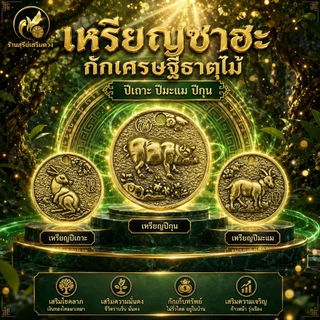 เหรียญซาฮะ ธาตุไฟ 12 นักษัตร (1ชุดได้ 3 เหรียญ) ซินแสแนะนำ 2.9cm แก้ชง หนุนดวง เสริมฮวงจุ้ย พกติดตัว เรียกโชคลาภ ฮวงจุ้ย