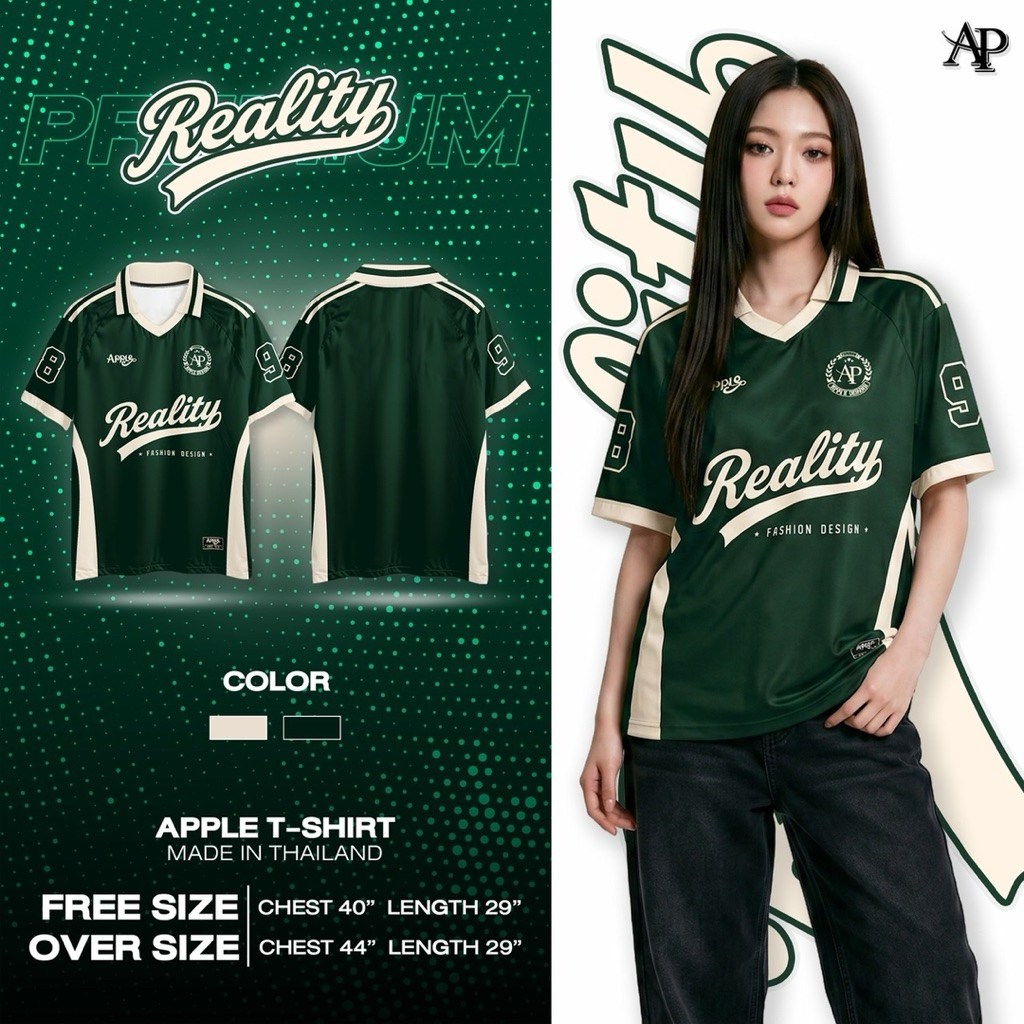 💫เสื้อกีฬา💫 คอวีปก แขนสั้น APPLE T-SHIRT มี 5 สี ใส่ได้ทั้งชายและหญิง