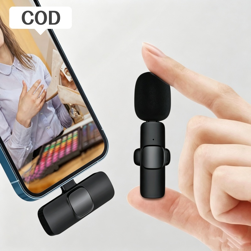ไมโครโฟนไร้สาย K9 Wireless Microphone K15แบบพกพา ใช้สําหรับสมาร์ทโฟน ไมค์ไร้สายหนีบเสื้อ ไมค์หนีบปกเ
