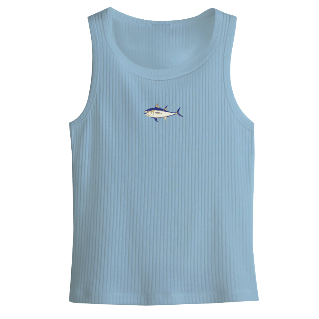 [ของแถม] เสื้อไซส์ L Tank Top (สีฟ้า)