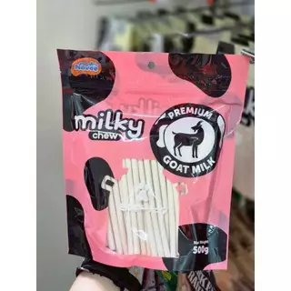 9929 Novee milky chew GOAT MILK STICKS / ขนมสุนัข ขนมหมา โนวี่ มิวกี้ชิว โกทมิลค์ สติ้ก 500กรัม***1แถม1 148บาท