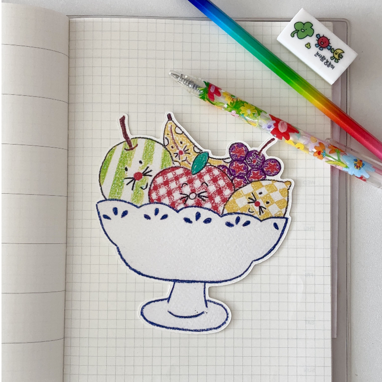 Sunny fruity basket postcard