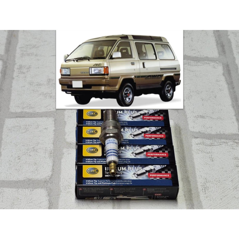 หัวเทียน อิริเดียม Toyota LiteAce M30 ( 1985 - 1992 ) จำนวน 4 หัว ระยะใช้งาน 100000 กม : Hella IH7RC