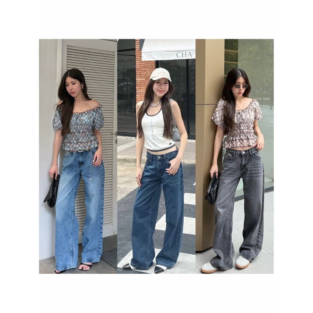 Cooper jeans กางเกงยีนส์เอวต่ำทรงกระบอก