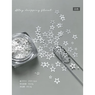 กลิตเตอร์ดาว⭐️ Rou Bao Nail Hollow Star เลื่อมทองเงินสีสัน Girly Nails Art DIY Charms ตกแต่ง