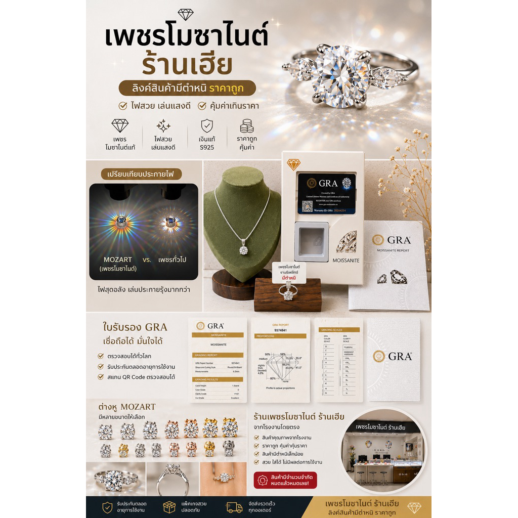 สินค้าร้านเฮีย เพชรโมซาไนซ์ ตัวมีตำหนิ