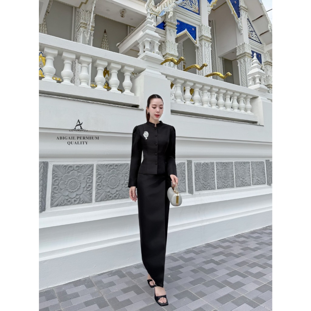 ABIGAIL  ชุดไทยจิตรลดา  เนื้อผ้าไหมเทียมอัดกาวเกรดพรีเมียม
