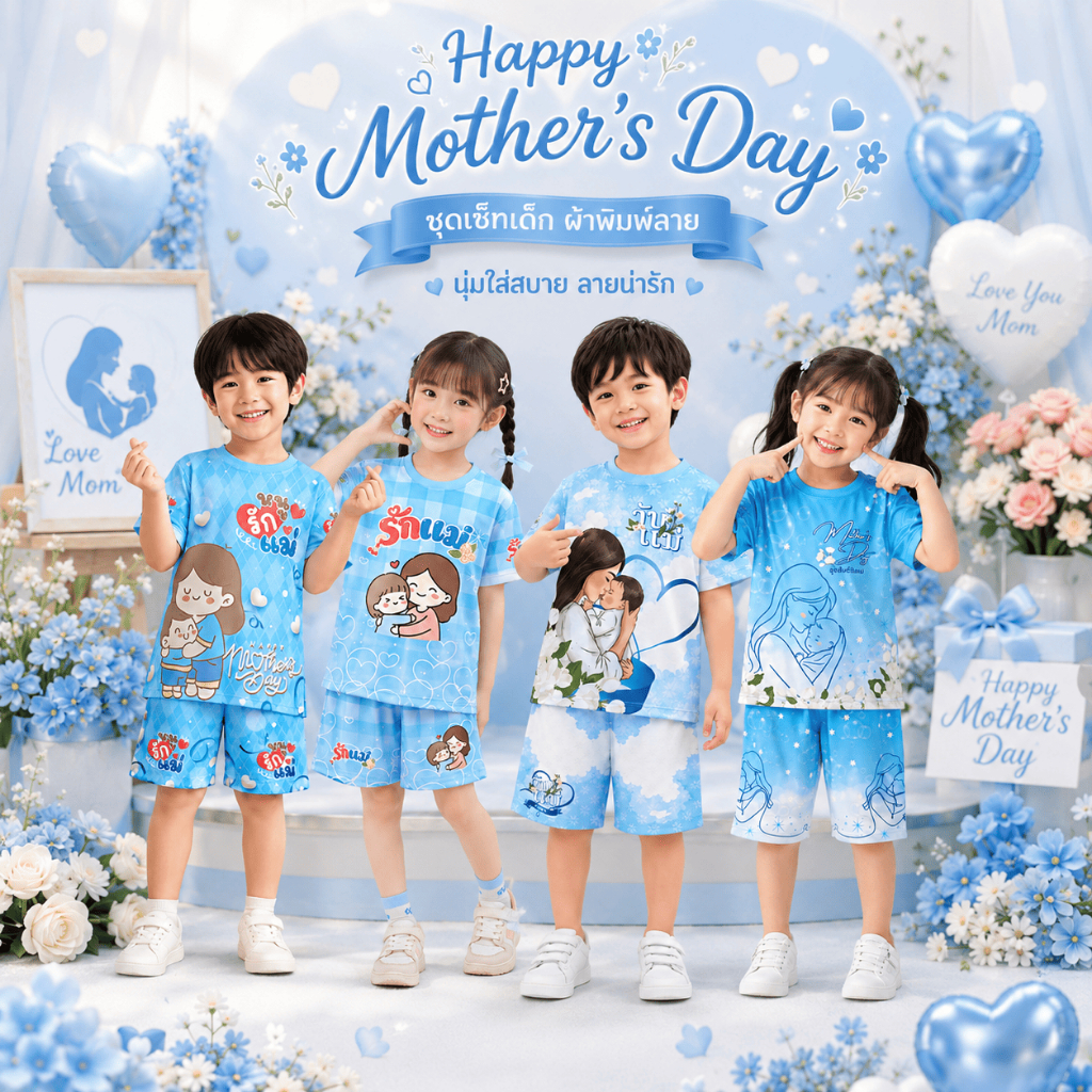 ชุดเซ็ท เสื้อ+กางเกง ลาย วันแม่ Mother's Day