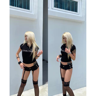 กำไลหนังหมุดเงิน 2 แถว สไตล์ Y2K Punk Emo | Punk Grunge Streetwear Unisex