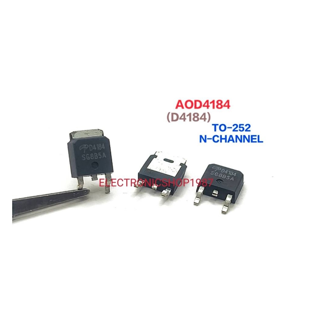 ราคา 1ตัว 👉👉 D4184 AOD4184 มอสเฟตแปะปริ้น  N-Channel MOSFET TO252 4184 กระแส 50A 40V