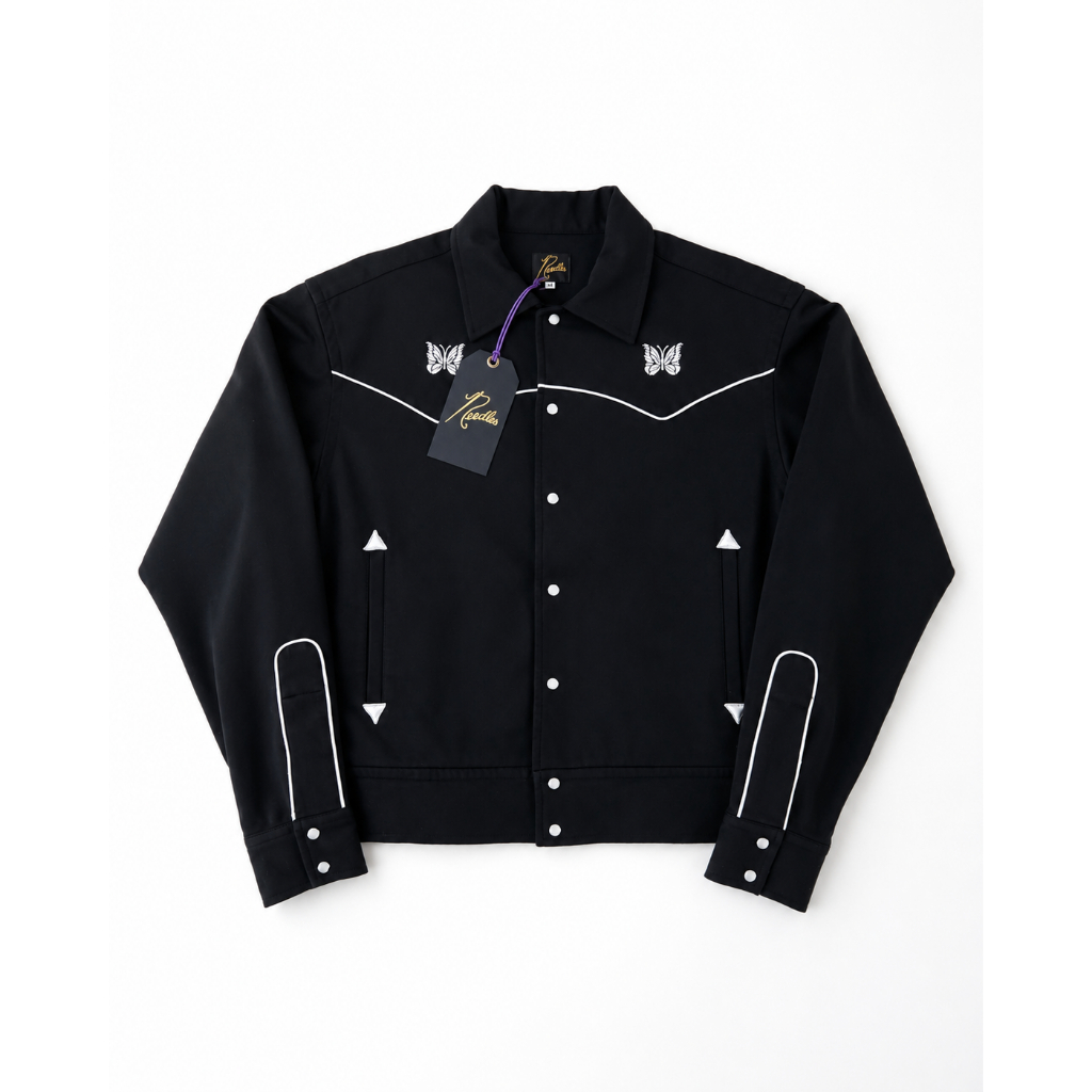 📍PRE-ORDER📍 NEEDLES Piping Cowboy Jacket (BLACK/WHITE)