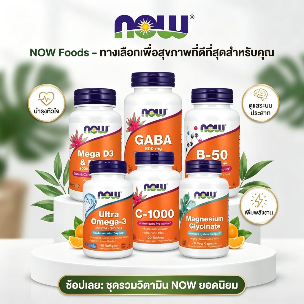 NOW Foods วิตามิน ช่วยเติมเต็มสารอาหารทุกส่วน ให้พลังงานตลอดทั้งวัน ไม่มีส่วนผสมจากพืชดัดแปลงพันธุกรรม ปราศจากกลูเตน และ