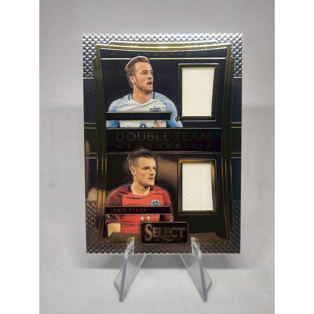 การ์ดชิ้นส่วนเสื้อ Panini Select Kane & Vardy Double Team Memorabilia Jersey 2016