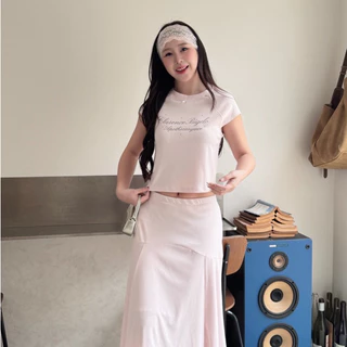 ppitchy.shop ❤️ Cherry Belle Set - ชุดเซ็ต 2 ชิ้น เสื้อคอกลม + กระโปรงยาว มี 4 ลาย