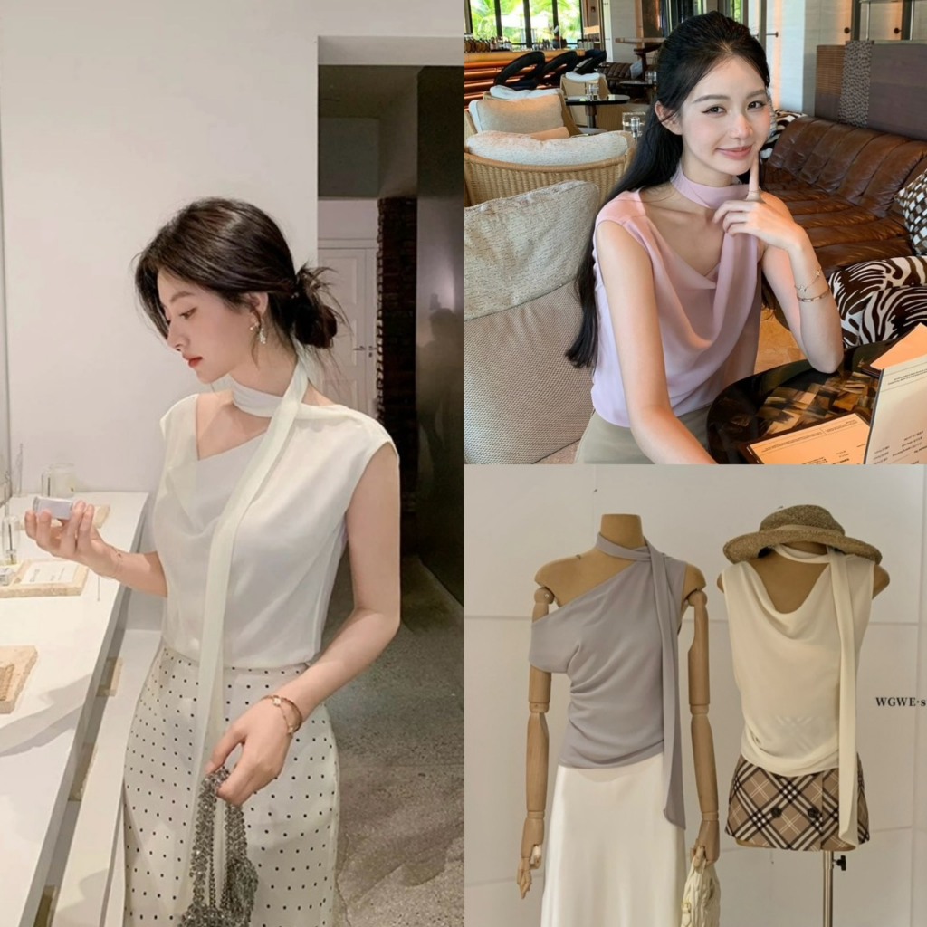 เสื้อแขนกุดคอถ่วง - 10350 TAG WG.WE 🇰🇷