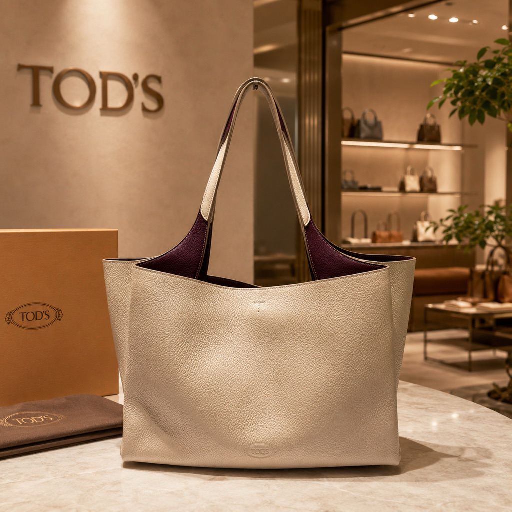 TOD'S Tote Bag Pebbled Leather