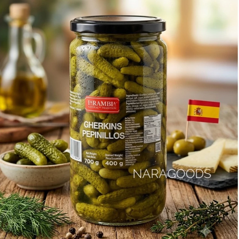 LARAMBLA GHERKINS PEPINILLOS แตงกวาดองลูกเล็ก 700g.